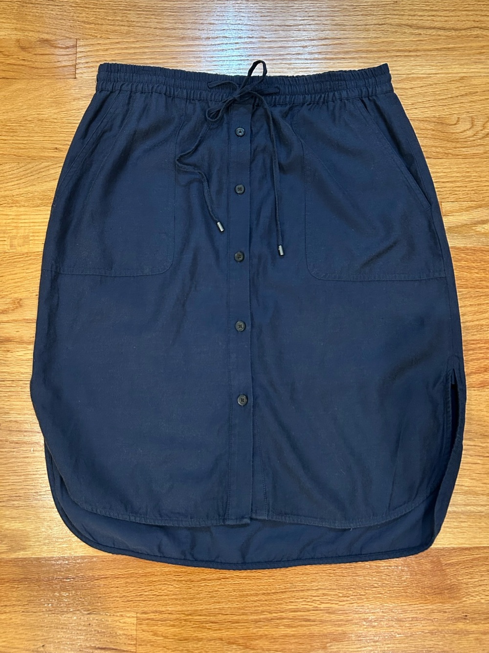Vince Navy Cotton drawstring skirt small